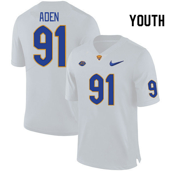 Youth #91 Thomas Aden Pitt Panthers College Football Jerseys Stitched Sale-White